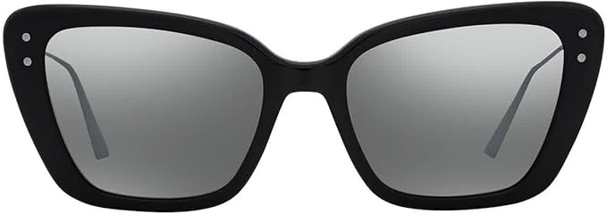 Dior Gunmetal Mirrored Butterfly Ladies Sunglasses MISSDIOR B5I 14A7 54, Shiny Black / Blue, XL (140mm)