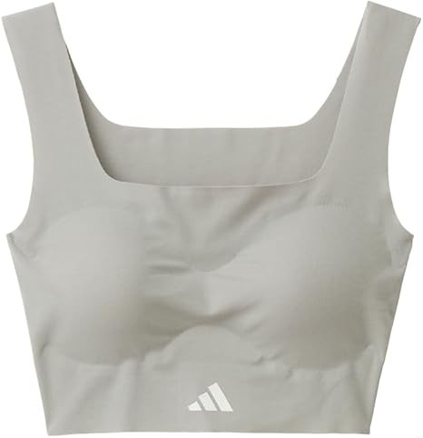 Adidas AP0055 Women's Half Top Bra, Completely Non-Sewn, Cotton Blend, Organic Cotton, Sweat Absorbent, Quick Drying